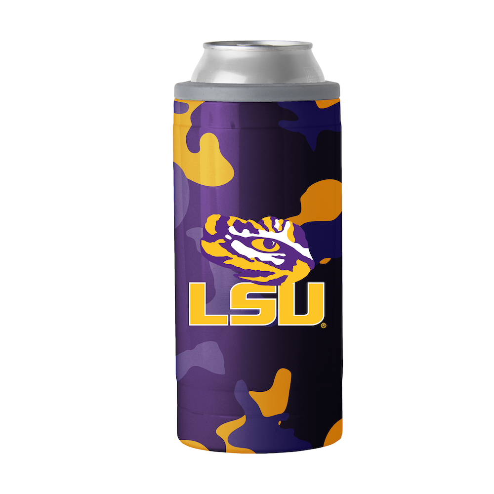 LSU Tigers Camo Swagger 12 oz. Slim Can Coolie