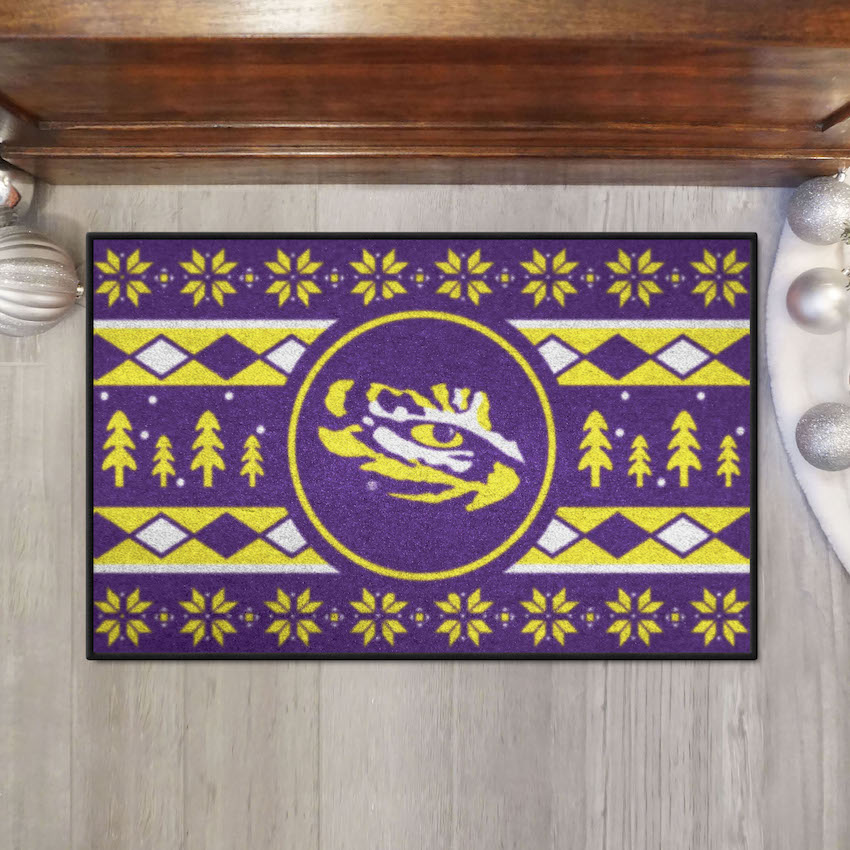 LSU Tigers HOLIDAY SWEATER 20 x 30 STARTER Floor Mat