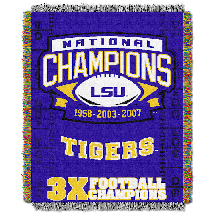 LSU Tigers Commemorative Championship Tapestry Throw