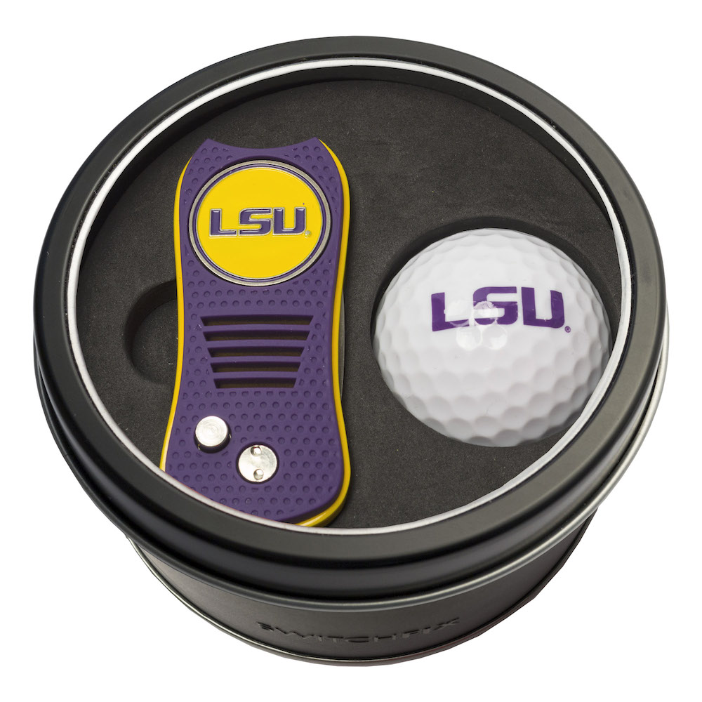 LSU Tigers Switchblade Divot Tool and Golf Ball Gift Pack