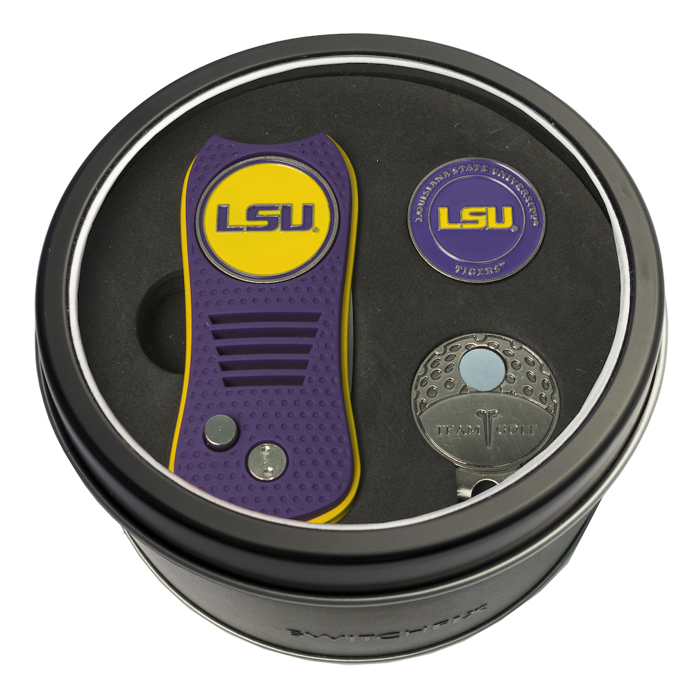 LSU Tigers Switchblade Divot Tool Cap Clip and Ball Marker Gift Pack