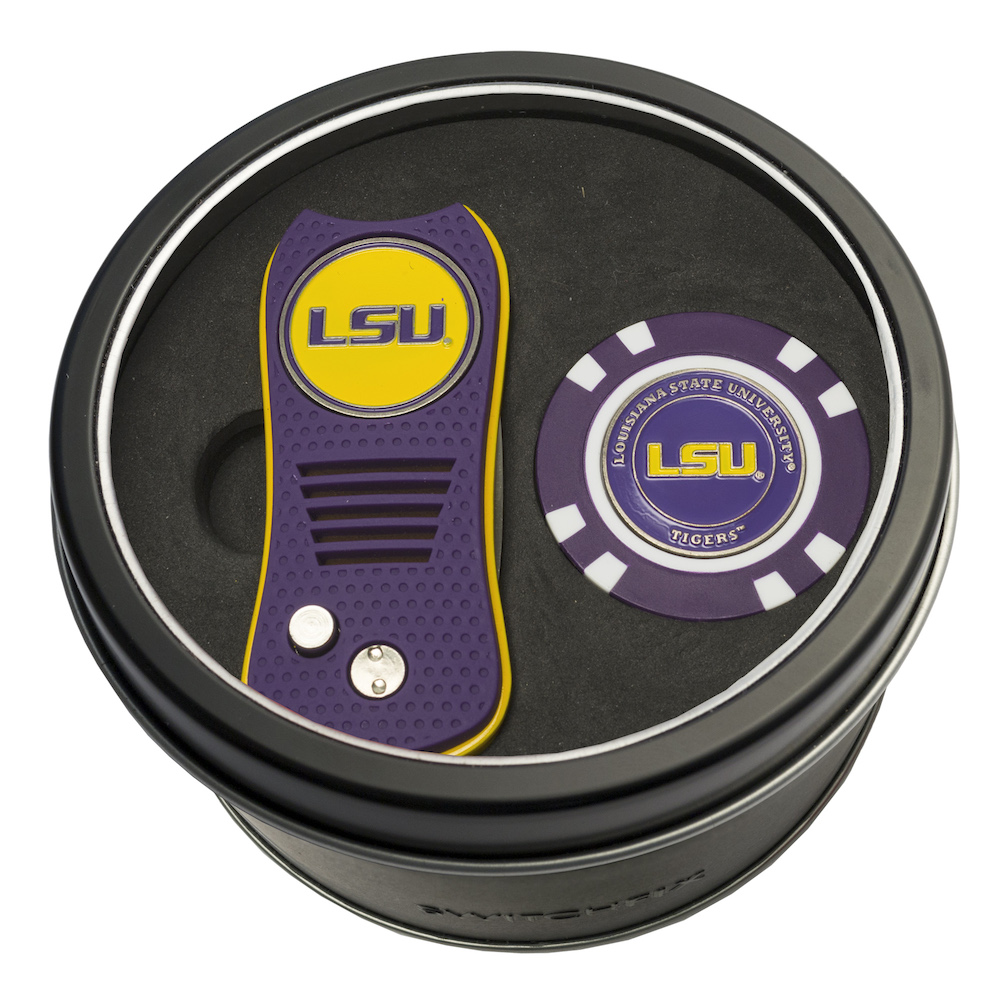 LSU Tigers Switchblade Divot Tool and Golf Chip Gift Pack