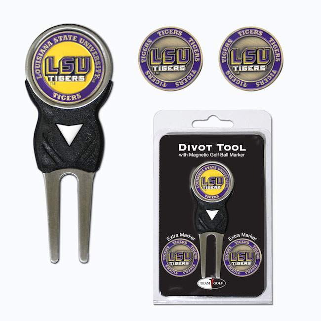 LSU Tigers 3 Marker Signature Divot Tool Pack