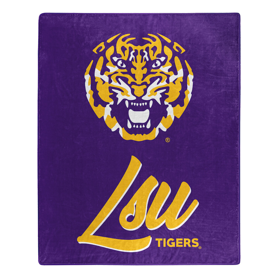 LSU Tigers Plush Fleece Raschel Blanket 50 x 60