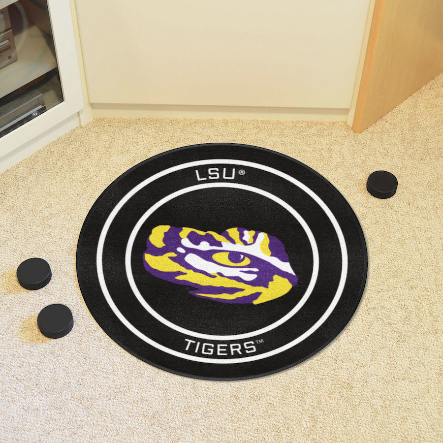 LSU Tigers Round Hockey Puck Mat