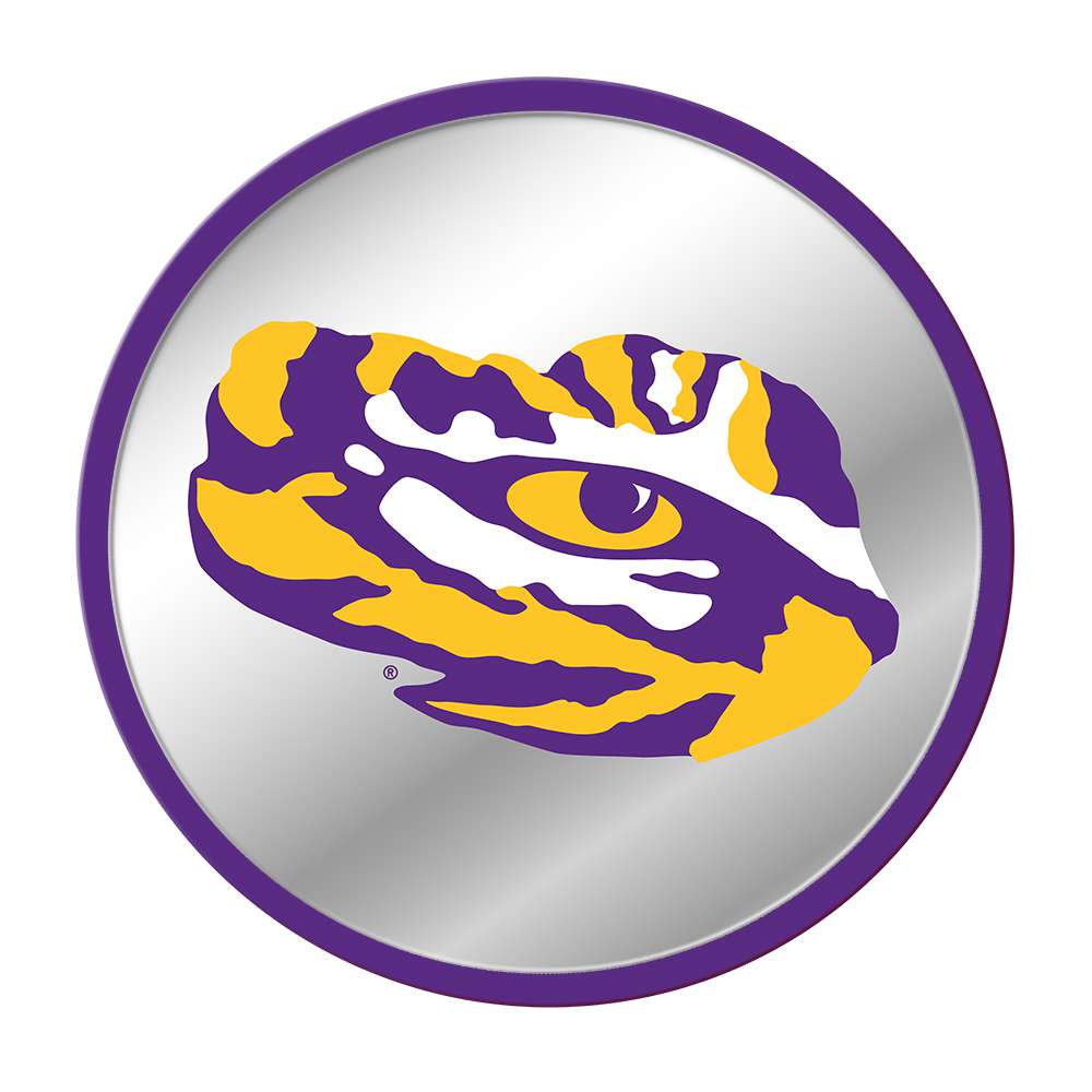 LSU Tigers TIGER EYE Modern Disc Mirrored Wall Sign