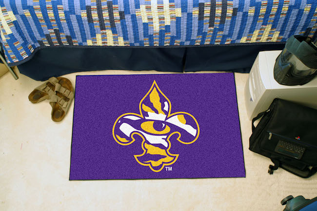 LSU Tigers 20 x 30 STARTER Floor Mat FLEUR-DE-LIS Tiger Eye Style