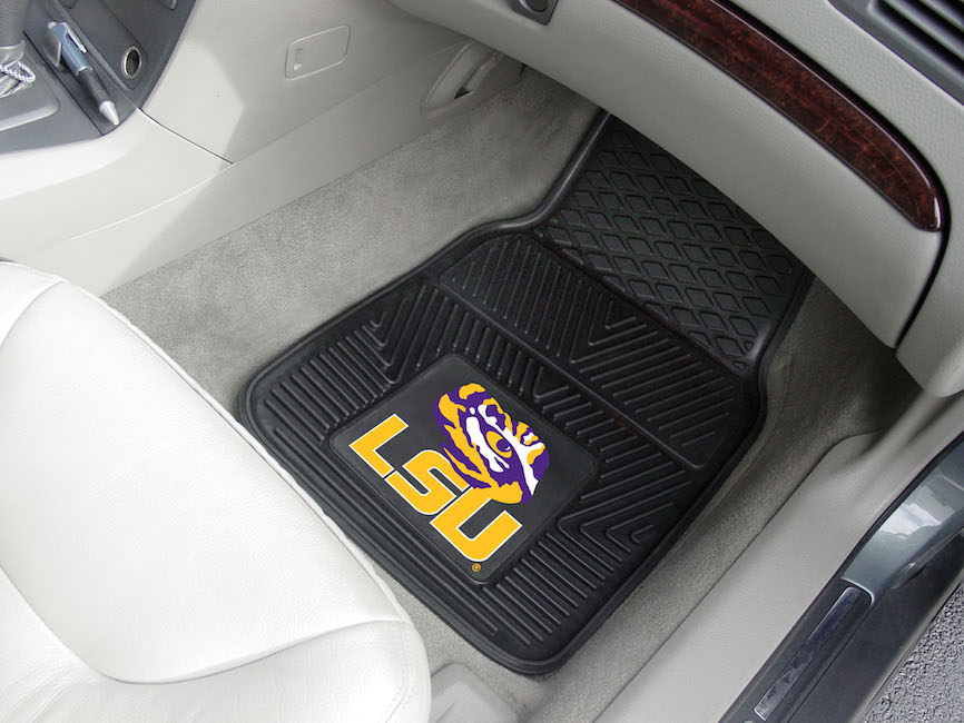 LSU Tigers Car Floor Mats 18 x 27 Heavy Duty Vinyl Pair