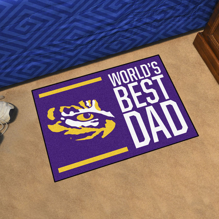 LSU Tigers 20 x 30 WORLDS BEST DAD Floor Mat