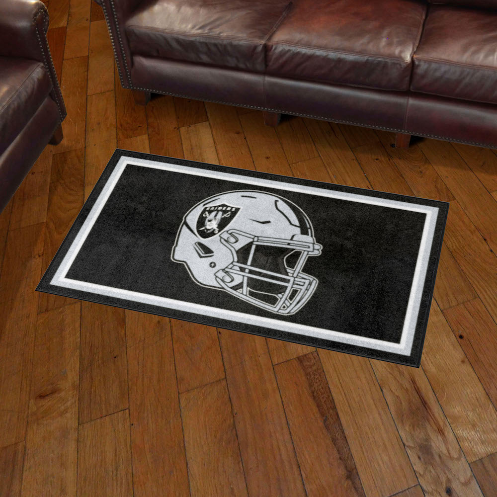 Las Vegas Raiders 3x5 Area Rug - Helmet Logo