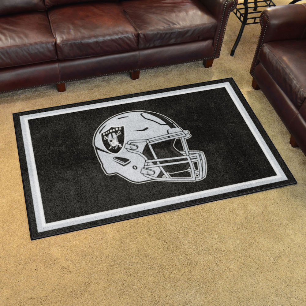 Las Vegas Raiders 4x6 Area Rug - Helmet Logo