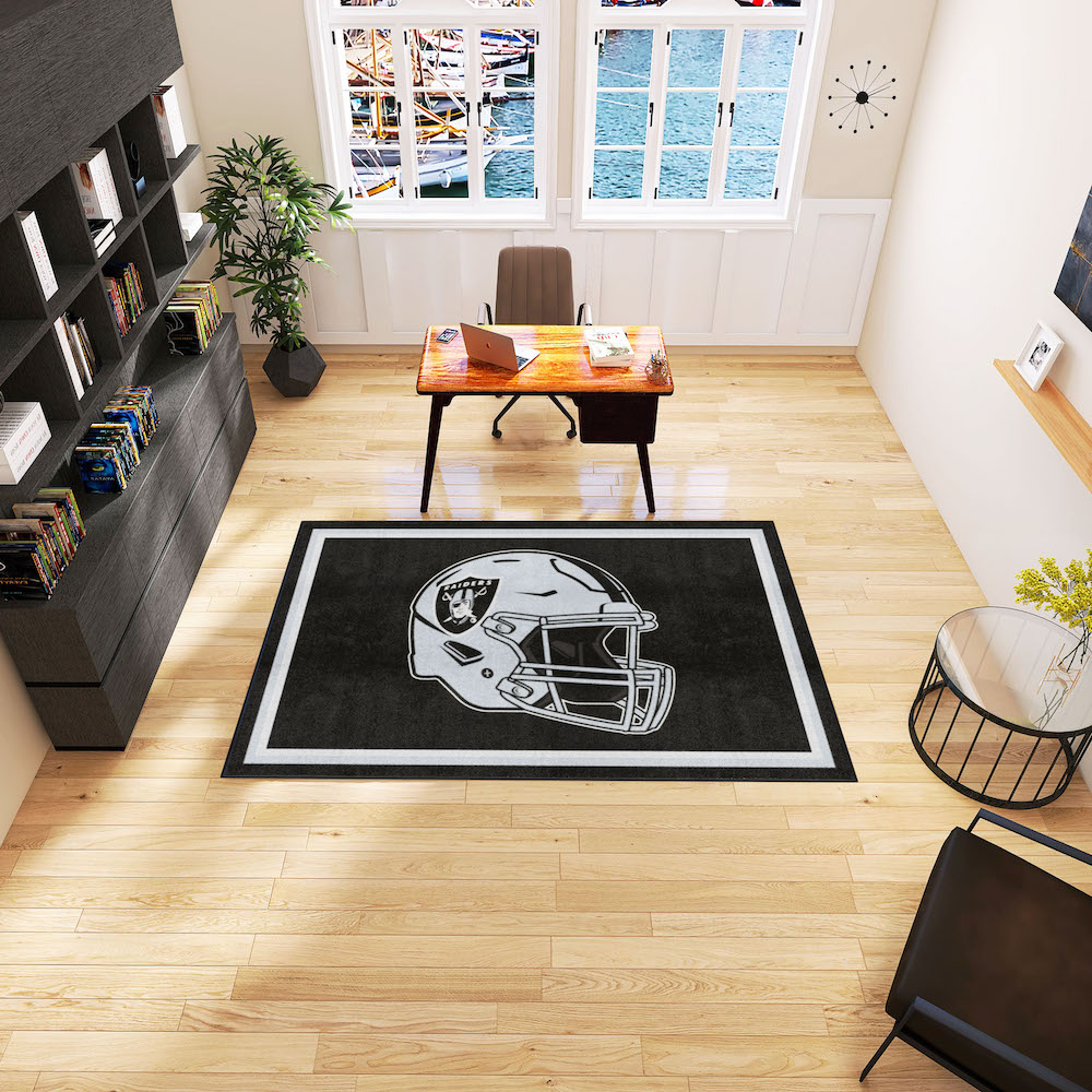 Las Vegas Raiders 5x8 Area Rug - Helmet Logo