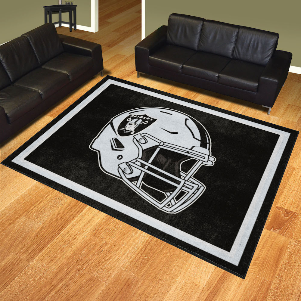 Las Vegas Raiders Ultra Plush 8x10 Area Rug - Helmet Logo