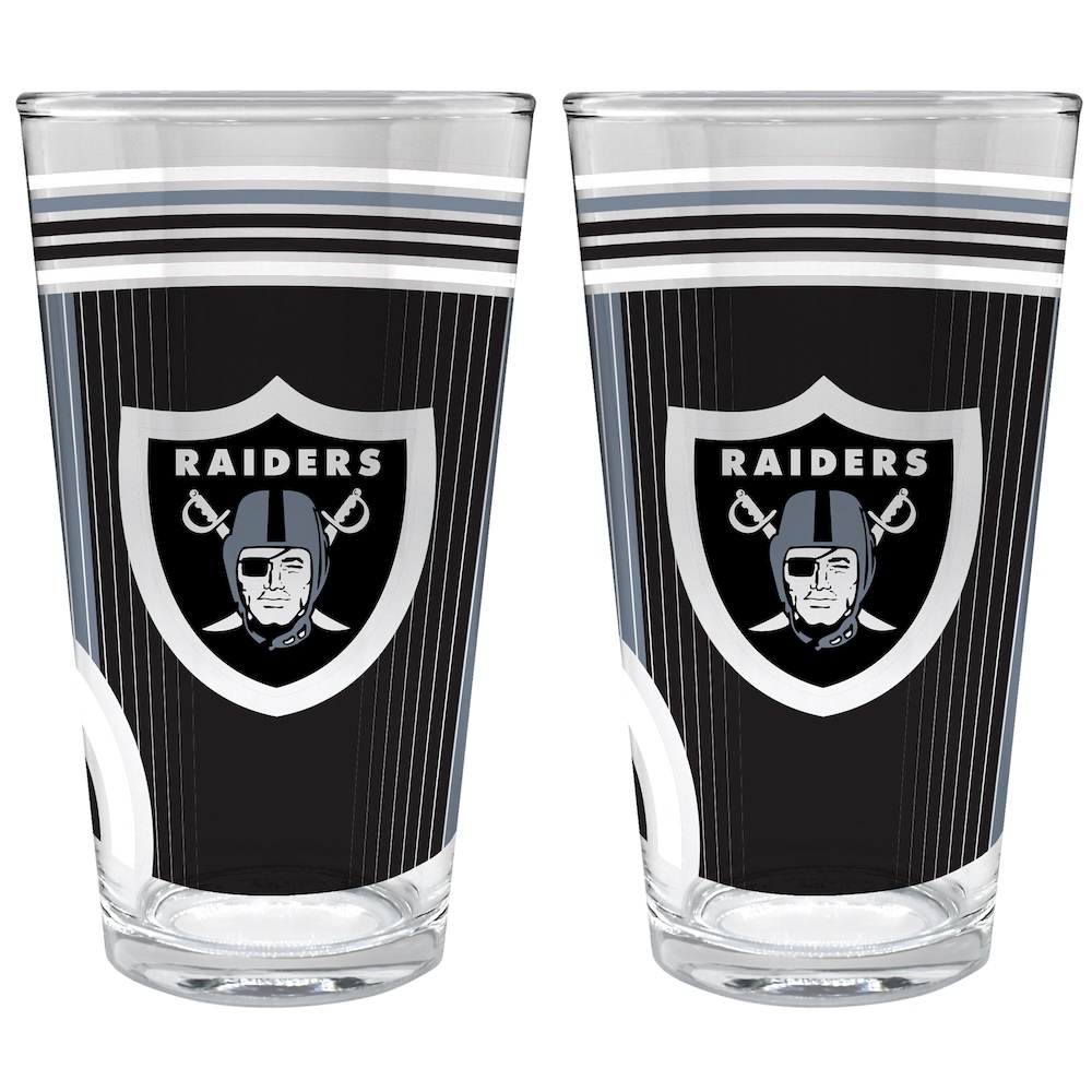 Las Vegas Raiders COOL VIBES 2 pc Pint Glass Set