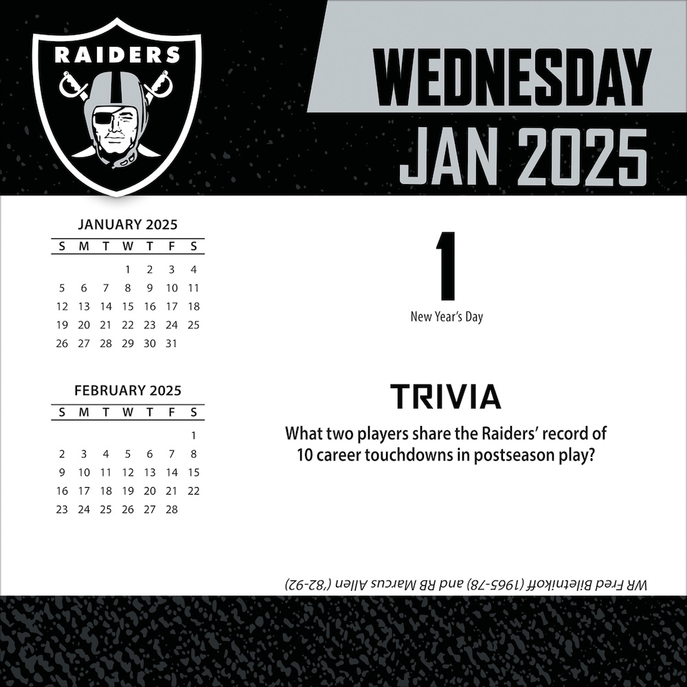 Las Vegas Raiders 2025 NFL Page-A-Day Box Calendar