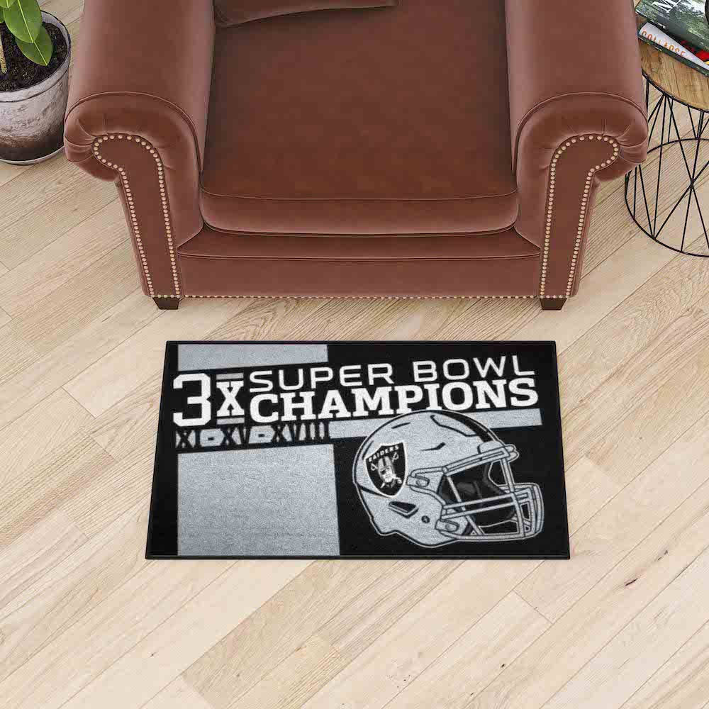 Las Vegas Raiders DYNASTY Floor Mat - 20 x 30 inch Starter style