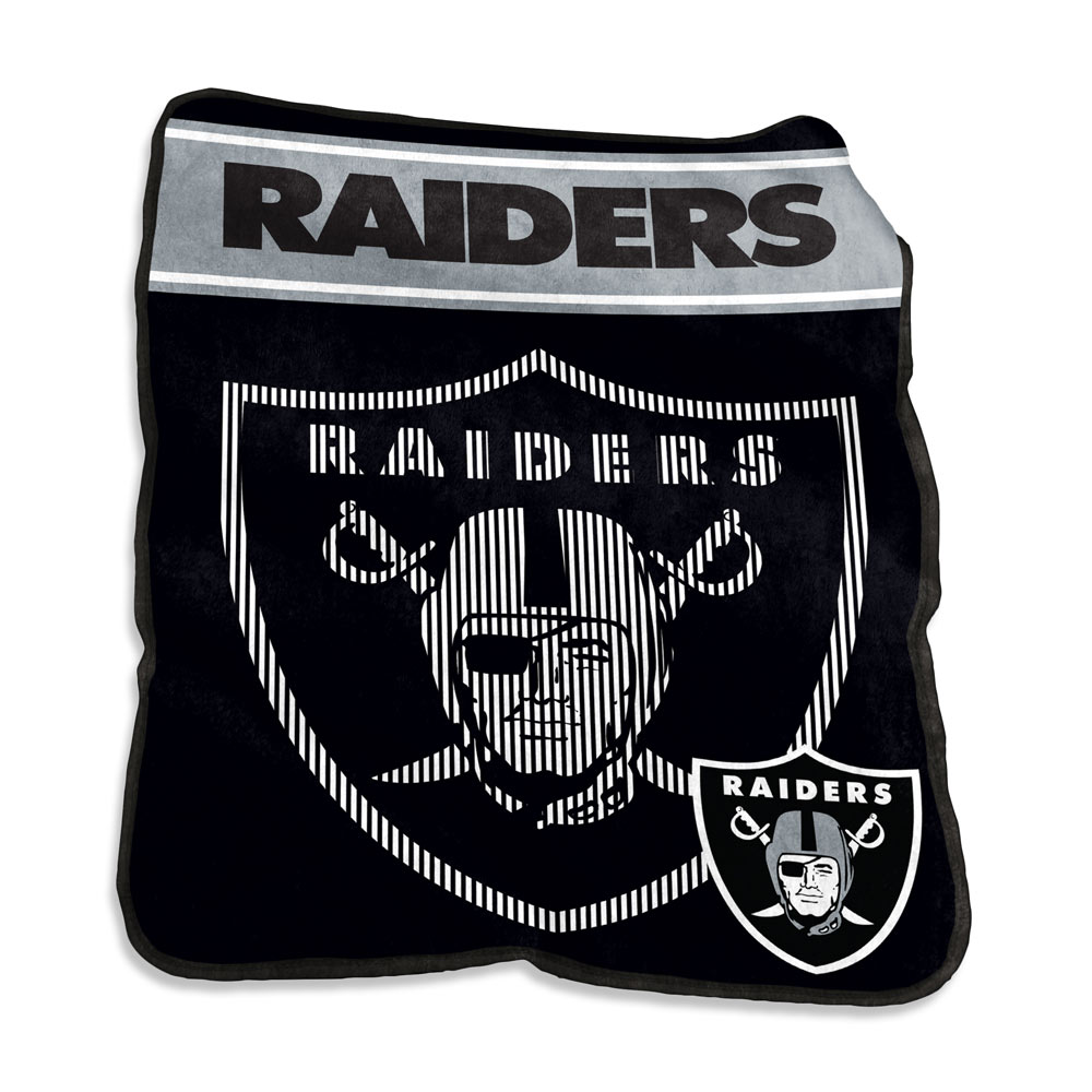 Las Vegas Raiders LARGE Logo Raschel Blanket