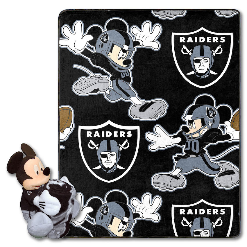 Las Vegas Raiders Disney Mickey Mouse Hugger and Silk Blanket Set