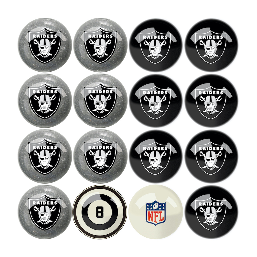 Las Vegas Raiders Billiard Ball Set with Numbers