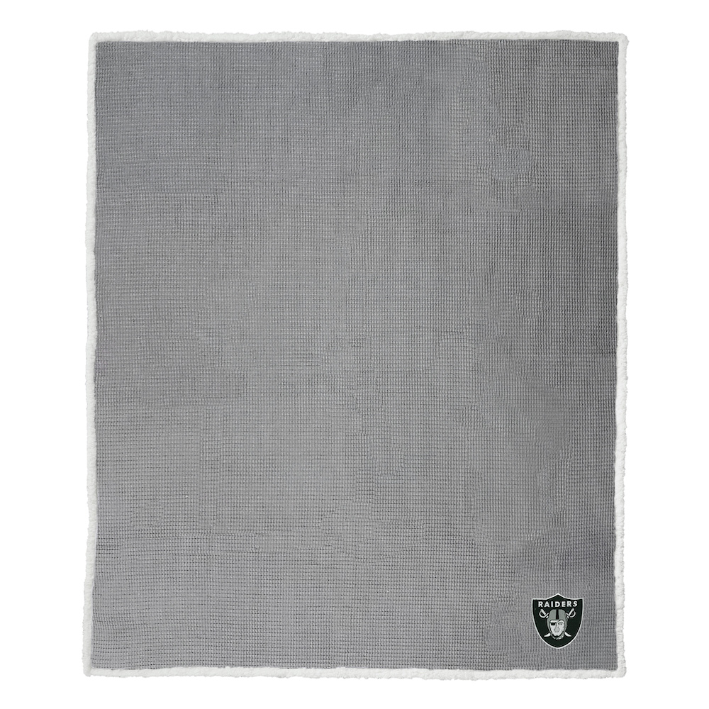 Las Vegas Raiders Waffle Sherpa Throw Blanket