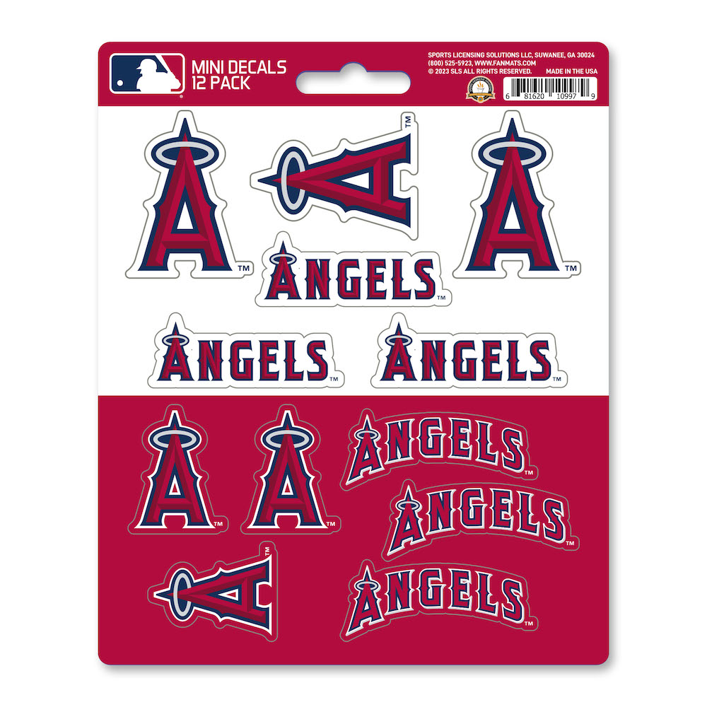 Los Angeles Angels Team Logo Mini Decal 12 Pack