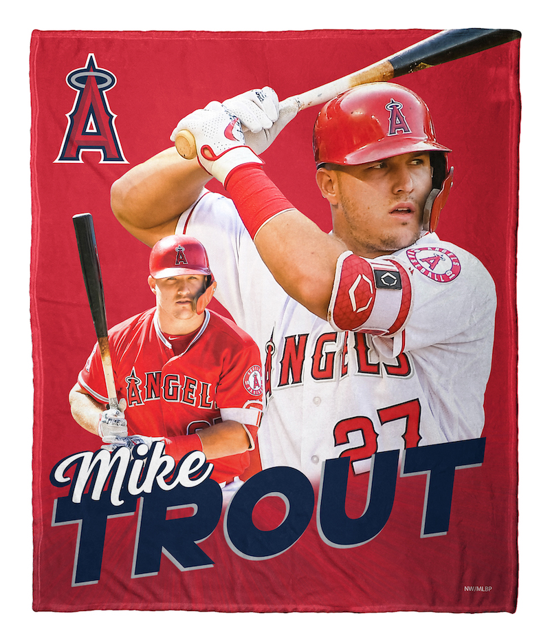 Los Angeles Angels Mike Trout Silk Touch Throw Blanket 50 x 60
