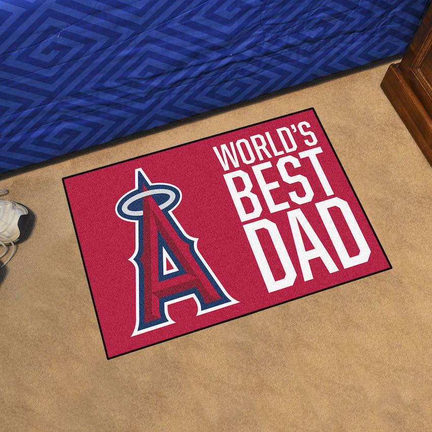 Los Angeles Angels 20 x 30 WORLDS BEST DAD Floor Mat