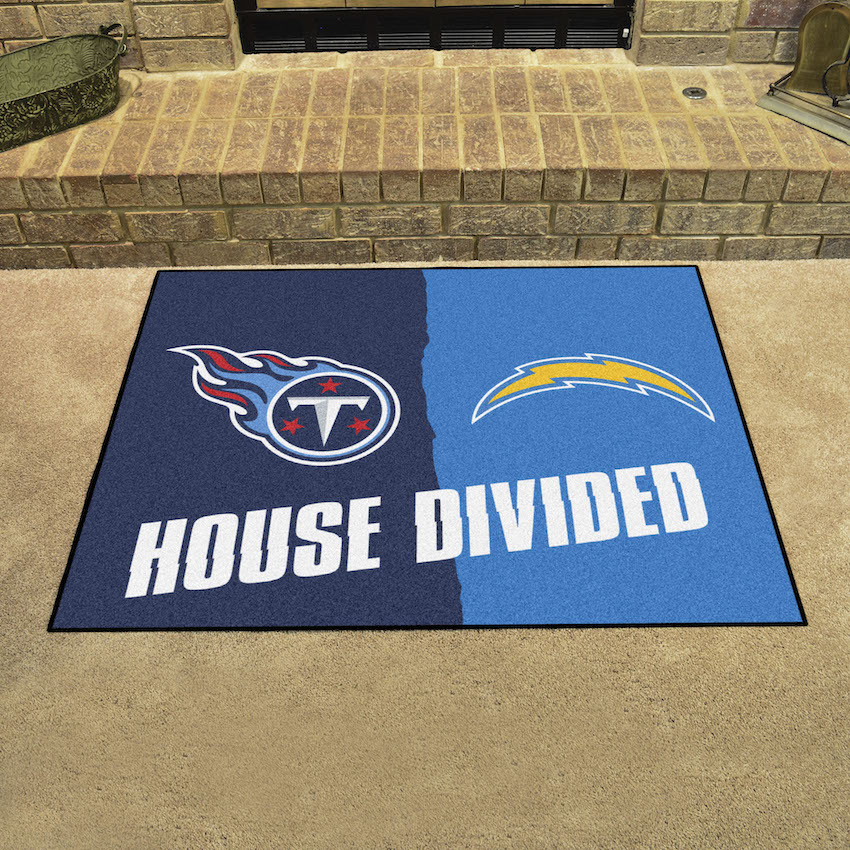 NFL House Divided Rivalry Rug Los Angeles Chargers - Tennessee Titans