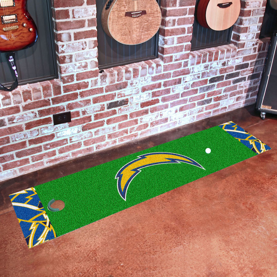 Los Angeles Chargers NFL X-FIT Putting Green Mat 18 x 72