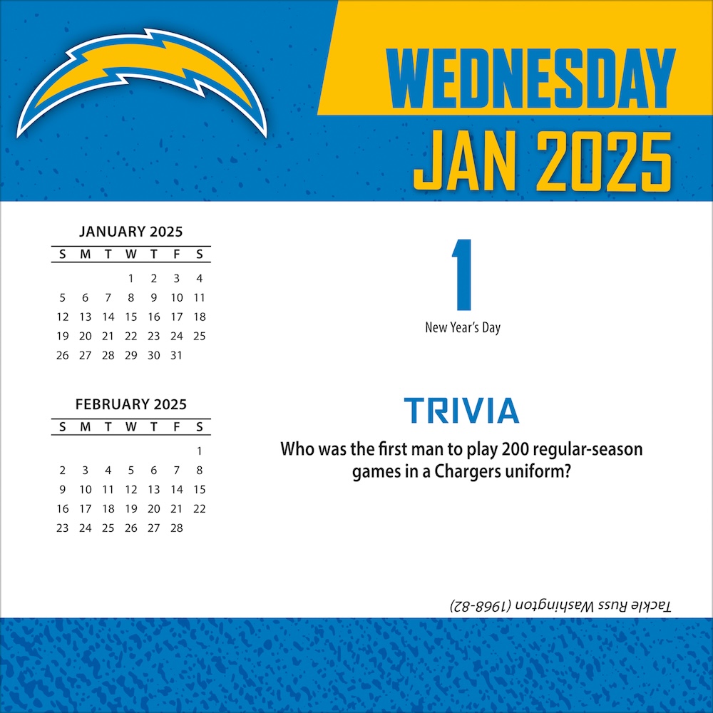 Los Angeles Chargers 2025 NFL Page-A-Day Box Calendar