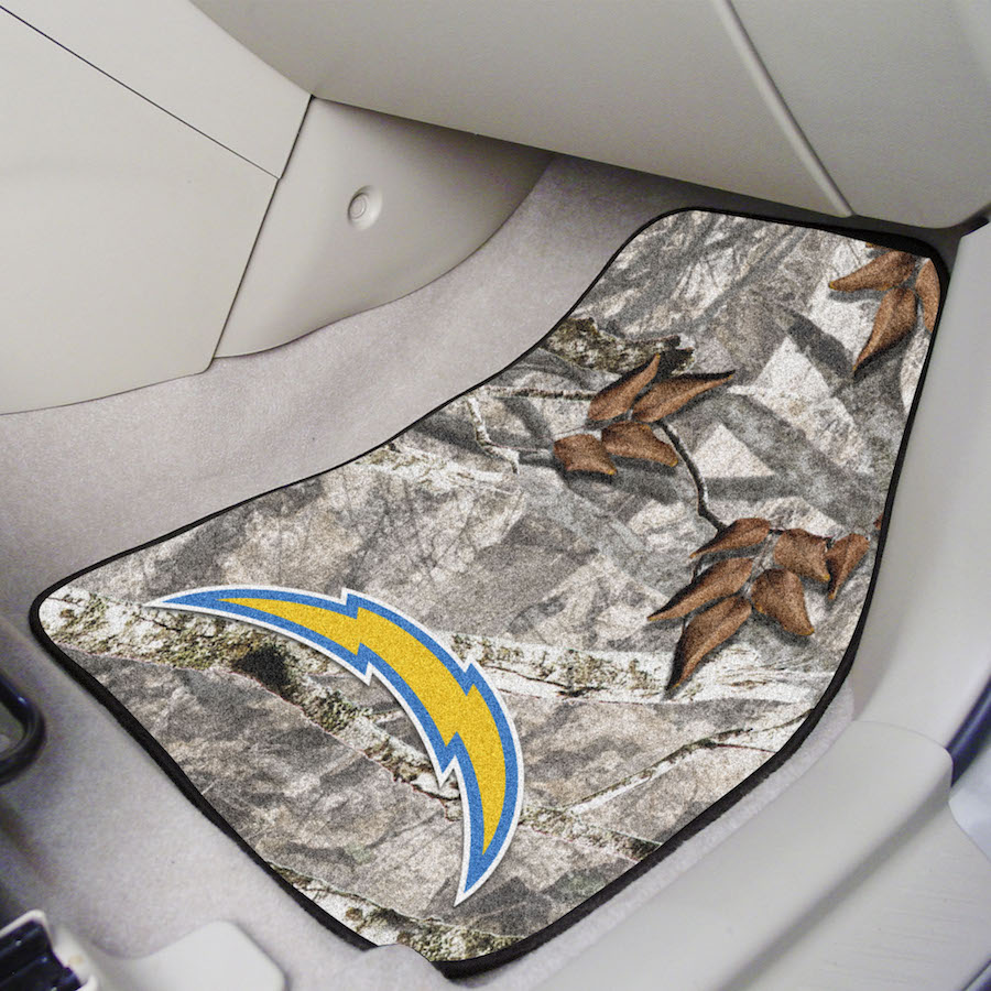 Los Angeles Chargers Carpeted Camouflage Car Floor Mats 18 x 27 inch