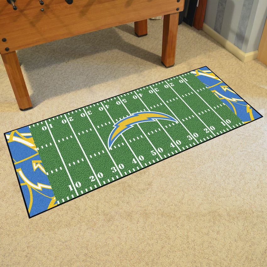 Los Angeles Chargers 30 x 72 Quick Snap Football Field Carpet Runner