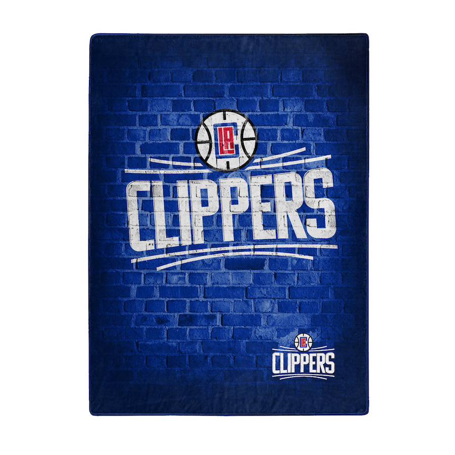 Los Angeles Clippers Large Plush Fleece Raschel Blanket 60 x 80