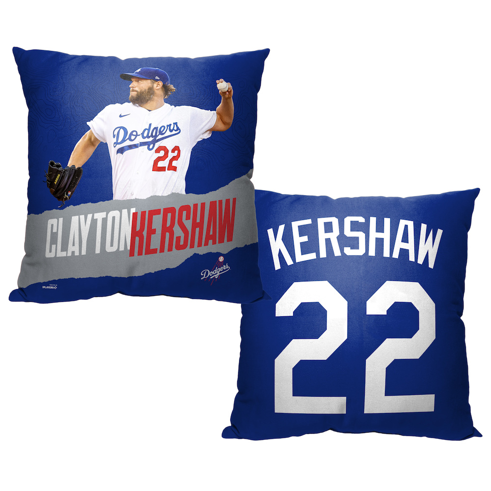 18x18 MLB Los Angeles Dodgers 23 Clayton Kershaw Player Printed Throw Decorative Pillow