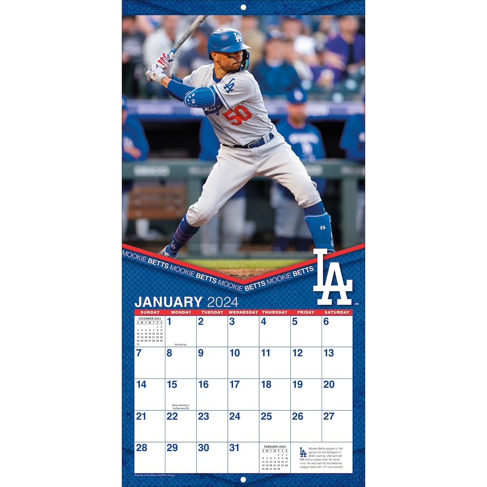 Los Angeles Dodgers Mookie Betts 2025 MLB Wall Calendar