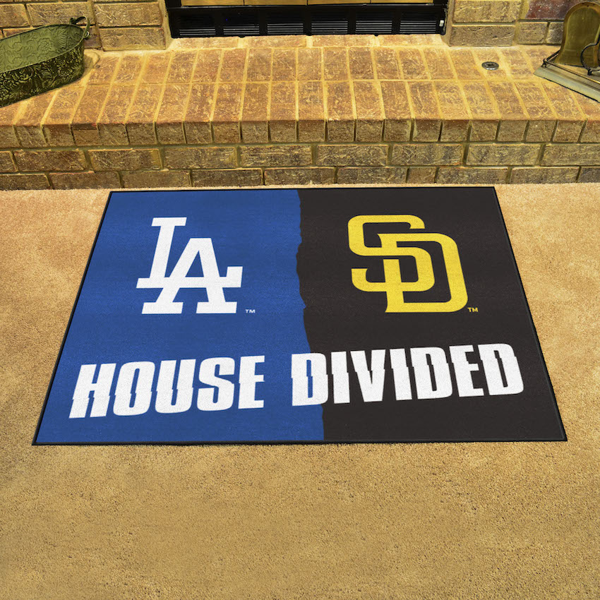 MLB House Divided Rivalry Rug Los Angeles Dodgers - San Diego Padres