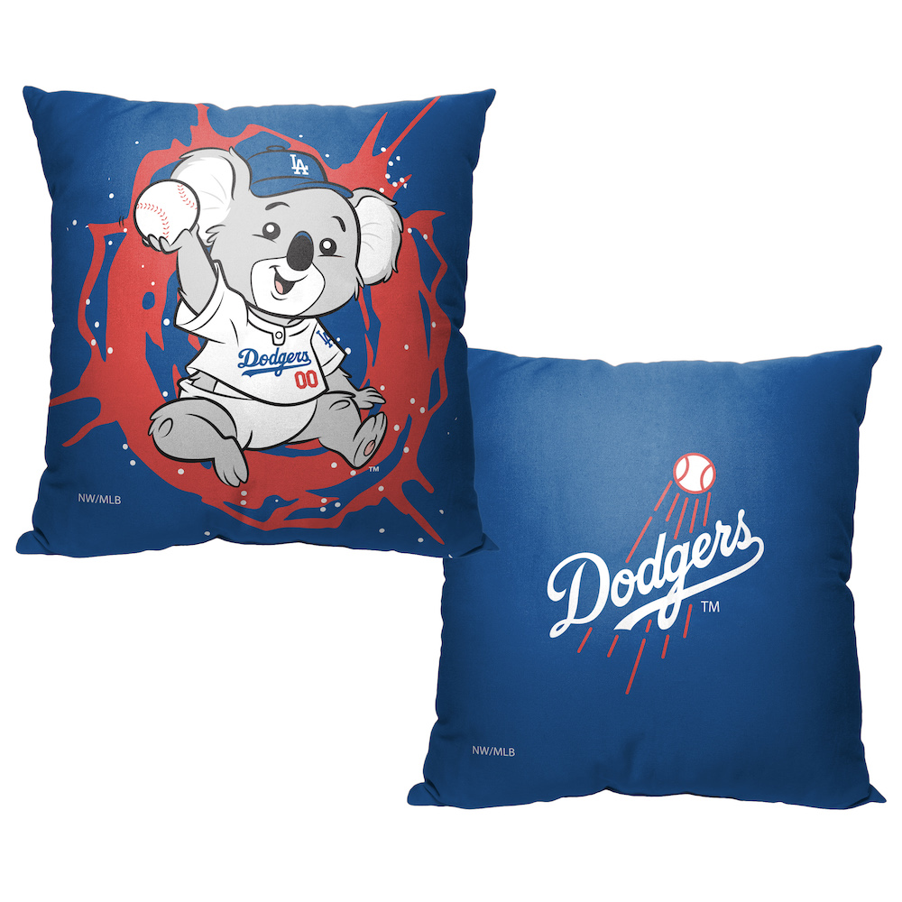 18x18 MLB Los Angeles Dodgers Mascot Printed Decorative Throw Pillow