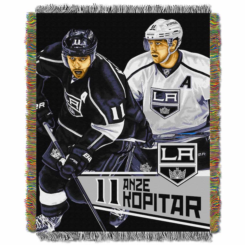 Los Angeles Kings Anze Kopitar Player Tapestry Blanket 48 x 60