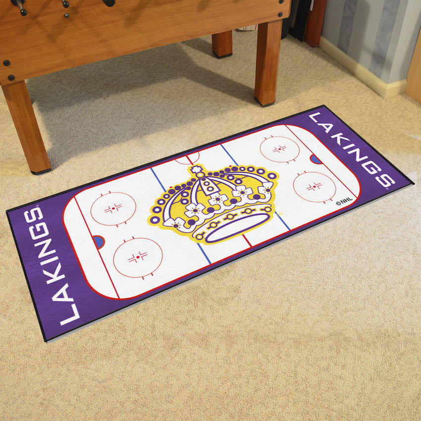 Los Angeles Kings Vintage 30 x 72 Hockey Rink Carpet Runner - Throwback Logo