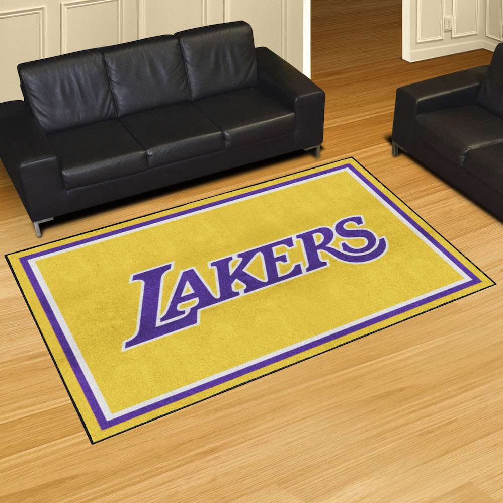 Los Angeles Lakers 5x8 Area Rug - 2nd Logo