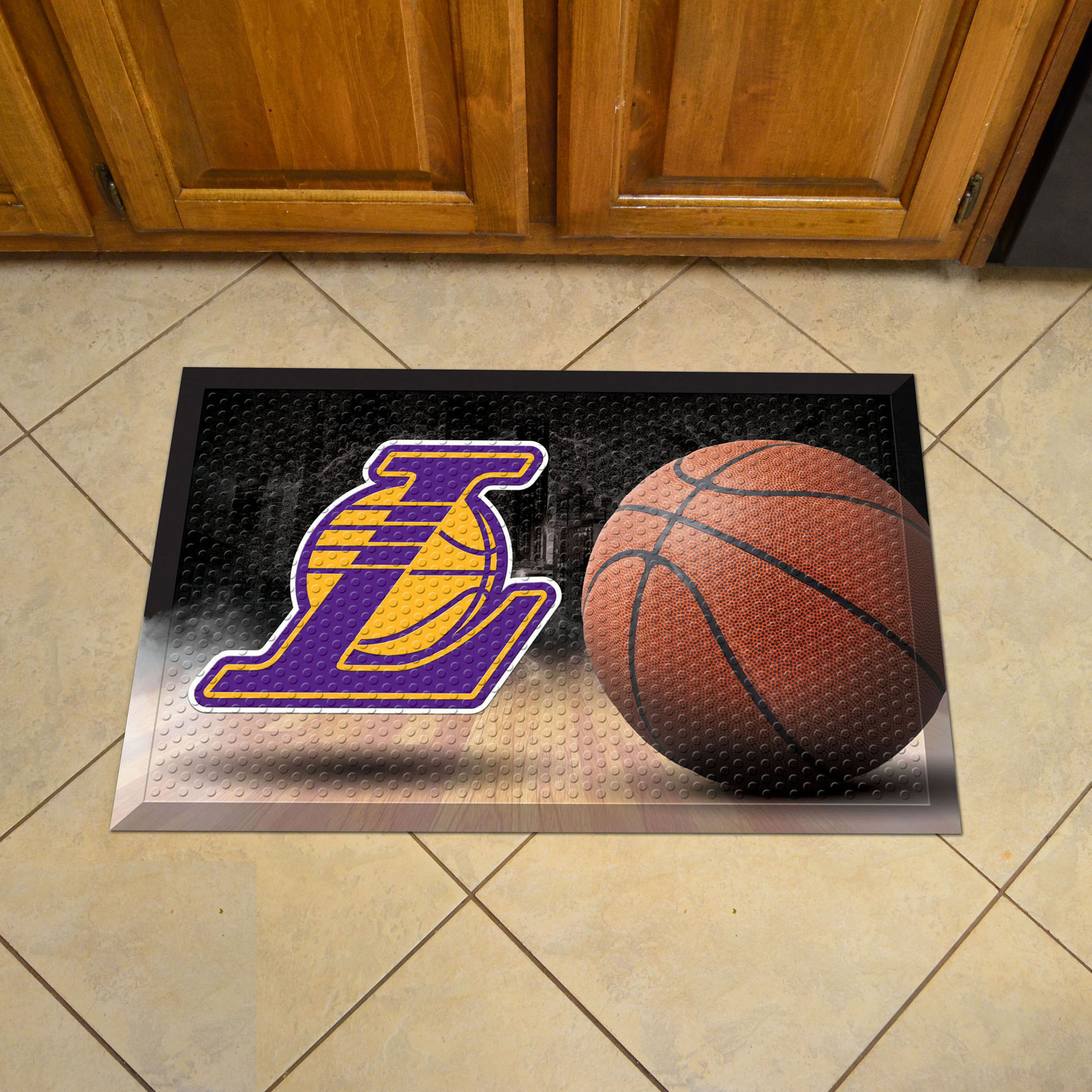 Los Angeles Lakers Ball Style SCRAPER Door Mat