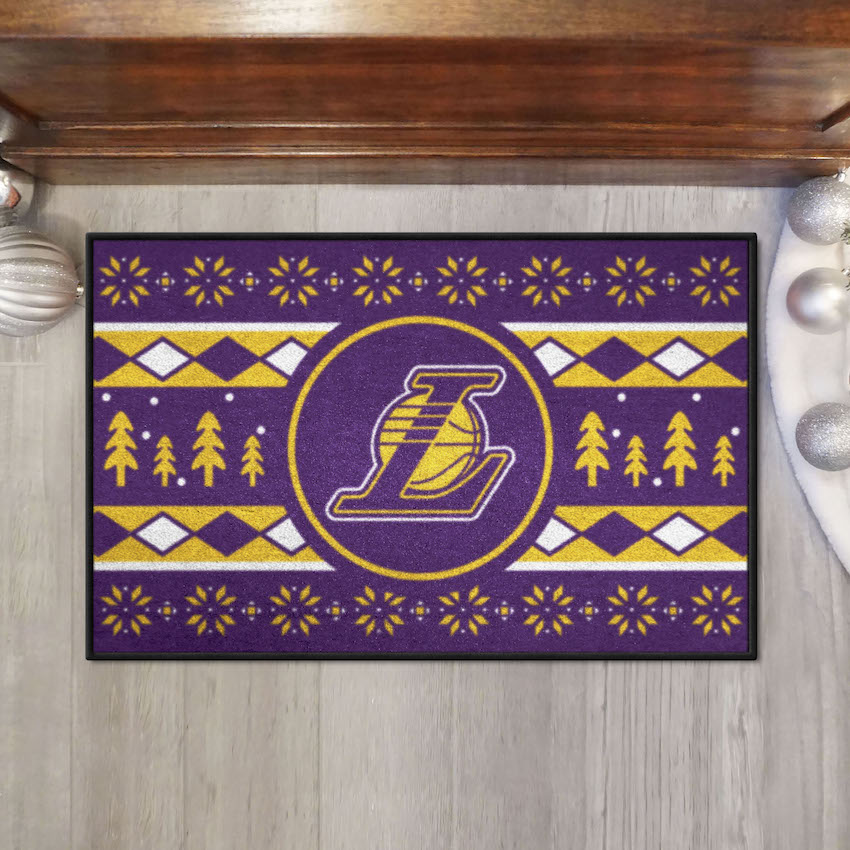 Los Angeles Lakers HOLIDAY SWEATER 20 x 30 STARTER Floor Mat