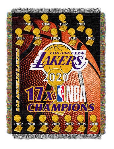 Los Angeles Lakers Commemorative NBA Championship Tapestry Throw