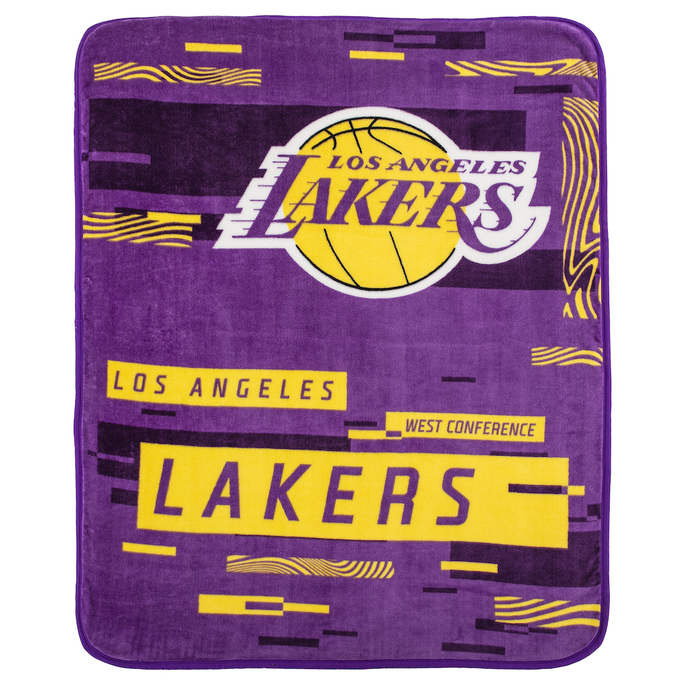 Los Angeles Lakers Large Plush Fleece Raschel Blanket 60 x 80