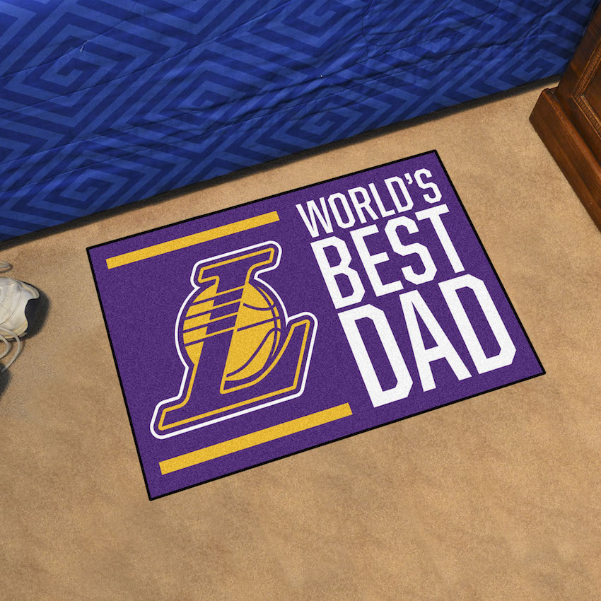 Los Angeles Lakers 20 x 30 WORLDS BEST DAD Floor Mat