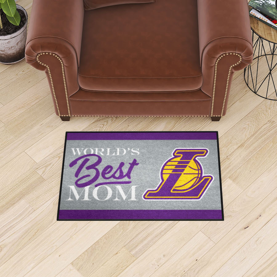 Los Angeles Lakers 20 x 30 WORLDS BEST MOM Floor Mat