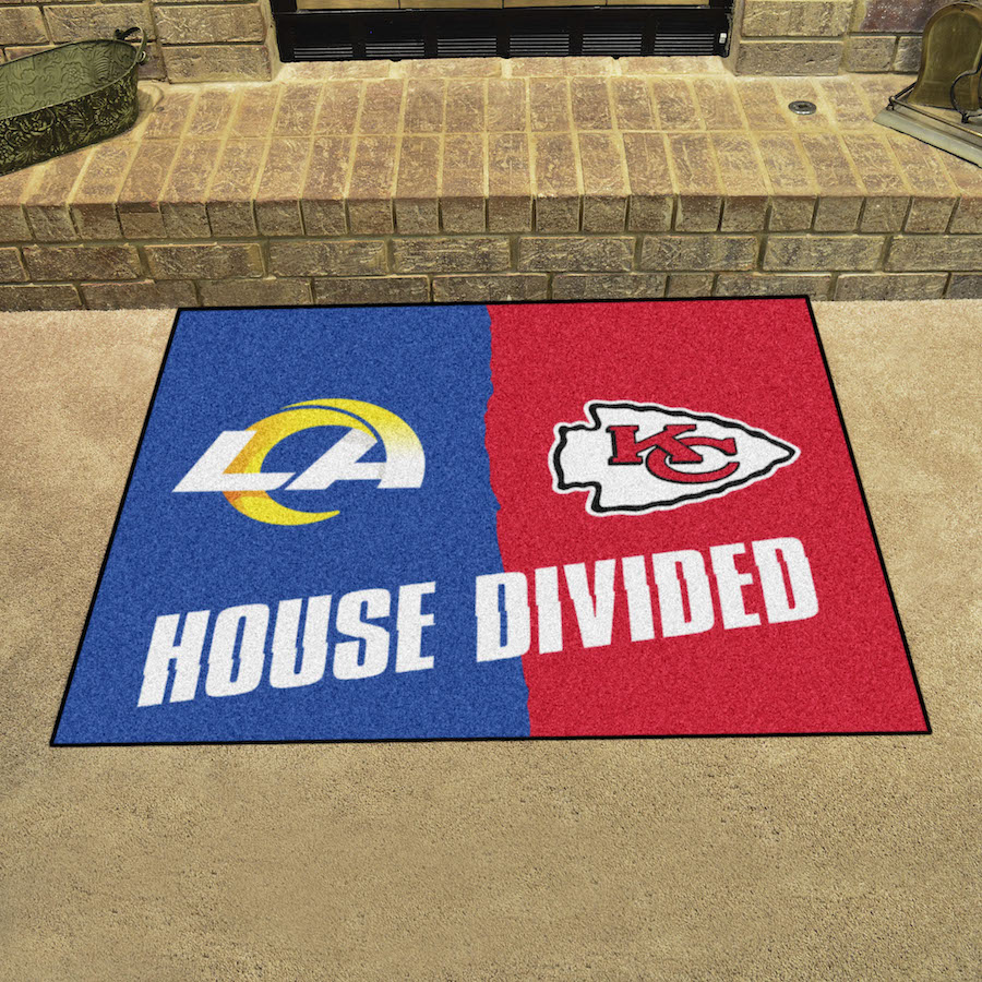 NFL House Divided Rivalry Rug Los Angeles Rams - Kansas City Chiefs