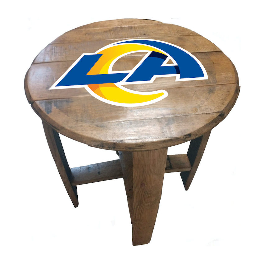 Los Angeles Rams Oak Barrel Table