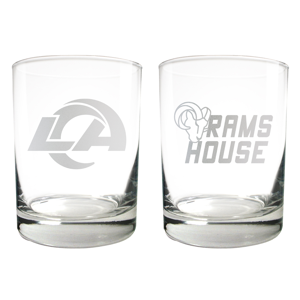 Los Angeles Rams 2pc Rocks Glass Set