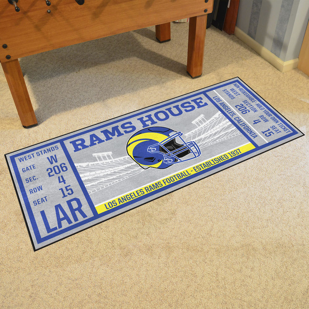 Los Angeles Rams 30 x 72 Game Ticket Carpet Runner